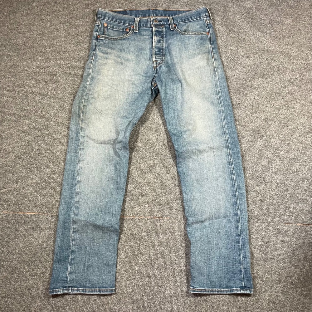 Levis 501 Original Fit Jeans W32 L27 Blue Denim Straight Leg Has Stretch